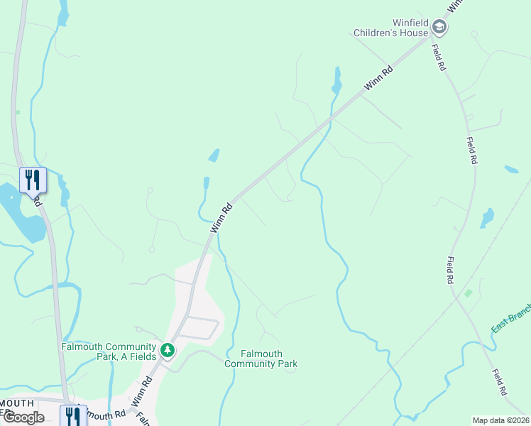 map of restaurants, bars, coffee shops, grocery stores, and more near 71-85 Winn Road in Falmouth