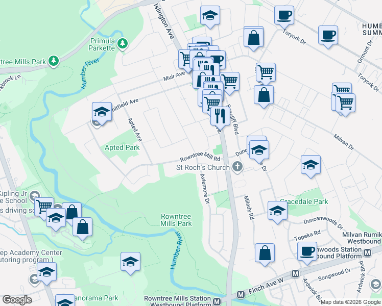 map of restaurants, bars, coffee shops, grocery stores, and more near 4 Larchmere Avenue in Toronto