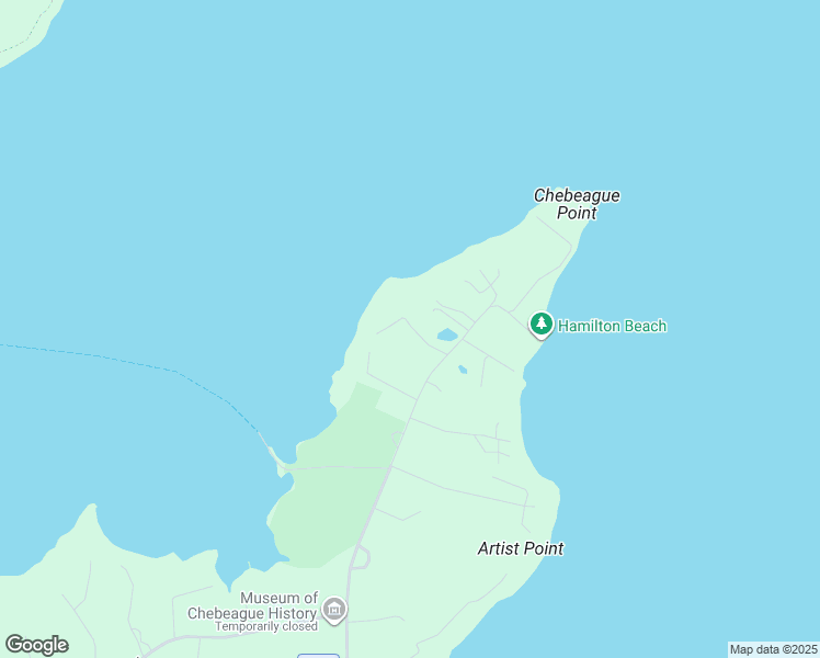 map of restaurants, bars, coffee shops, grocery stores, and more near 18 Back Shore Road in Chebeague Island