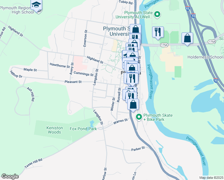 map of restaurants, bars, coffee shops, grocery stores, and more near 5 Keeble Street in Plymouth