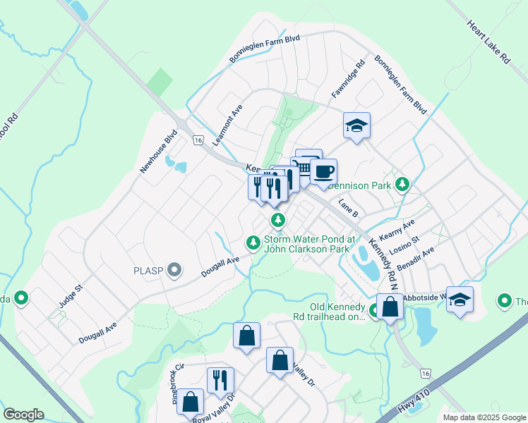 map of restaurants, bars, coffee shops, grocery stores, and more near in Regional Municipality of Peel