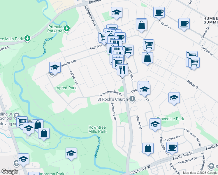 map of restaurants, bars, coffee shops, grocery stores, and more near 7 Larchmere Avenue in Toronto