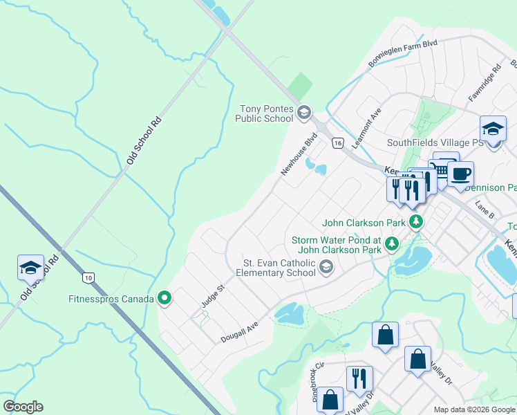 map of restaurants, bars, coffee shops, grocery stores, and more near Newhouse Boulevard in Caledon