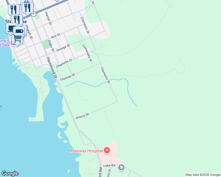 map of restaurants, bars, coffee shops, grocery stores, and more near 49 Clements Street in Shelburne
