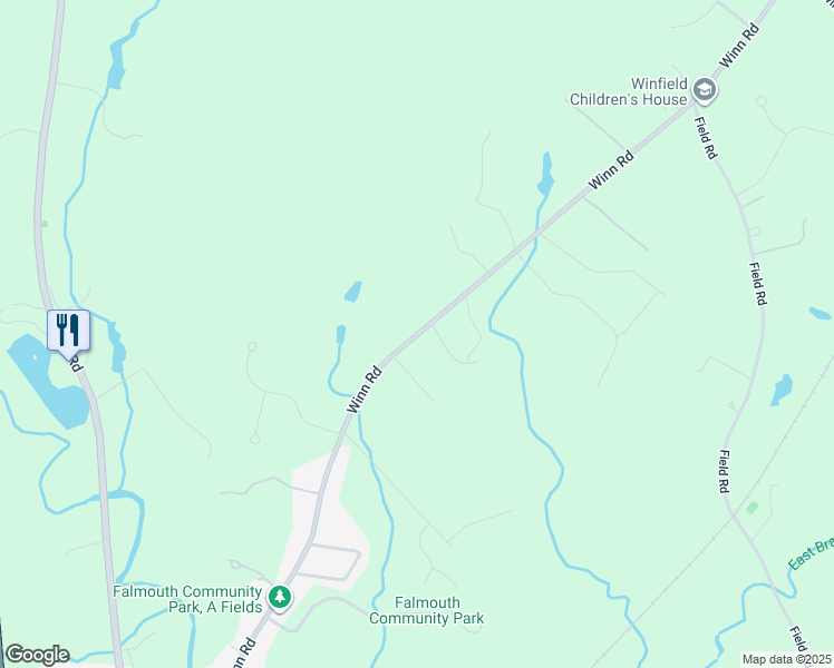 map of restaurants, bars, coffee shops, grocery stores, and more near 85 Winn Road in Falmouth