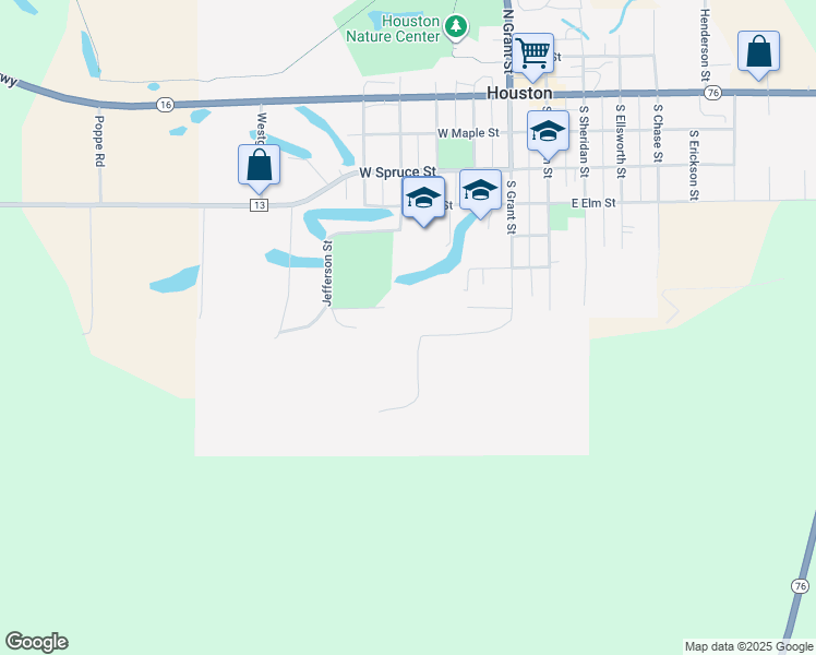 map of restaurants, bars, coffee shops, grocery stores, and more near 749 South Grant Street in Houston