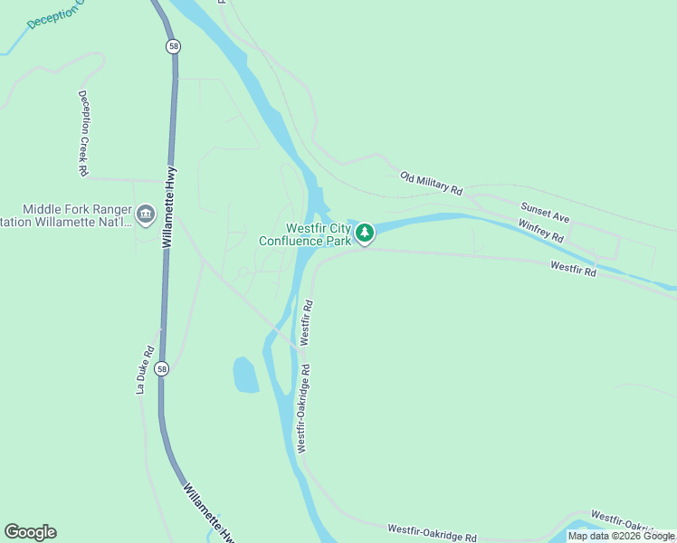 map of restaurants, bars, coffee shops, grocery stores, and more near Westfir Road in Westfir