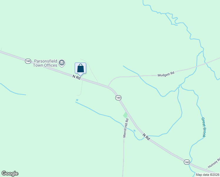map of restaurants, bars, coffee shops, grocery stores, and more near 728 North Road in Parsonsfield
