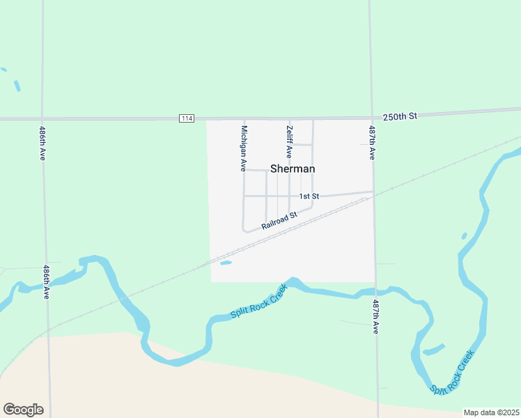 map of restaurants, bars, coffee shops, grocery stores, and more near 1st Street in Sherman