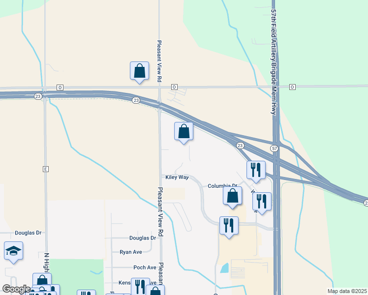 map of restaurants, bars, coffee shops, grocery stores, and more near 2600 Kiley Way in Plymouth