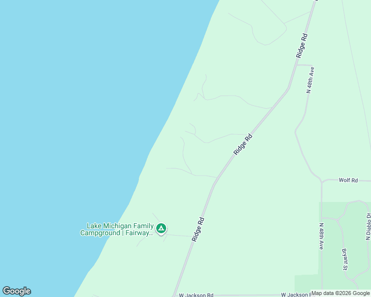 map of restaurants, bars, coffee shops, grocery stores, and more near 6119 Ridge Road in Pentwater