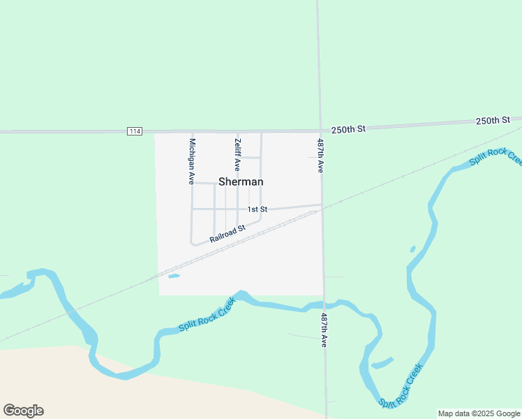 map of restaurants, bars, coffee shops, grocery stores, and more near 1st Street in Sherman