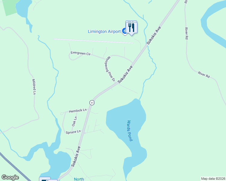 map of restaurants, bars, coffee shops, grocery stores, and more near 589 Sokokis Avenue in Limington