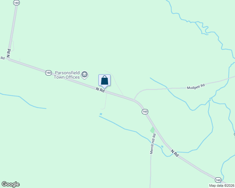 map of restaurants, bars, coffee shops, grocery stores, and more near 635 North Road in Parsonsfield