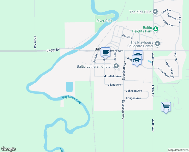 map of restaurants, bars, coffee shops, grocery stores, and more near 97 Morefield Avenue in Baltic