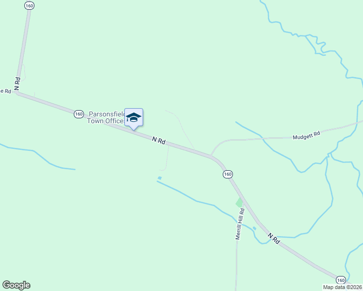 map of restaurants, bars, coffee shops, grocery stores, and more near 635 North Road in Parsonsfield