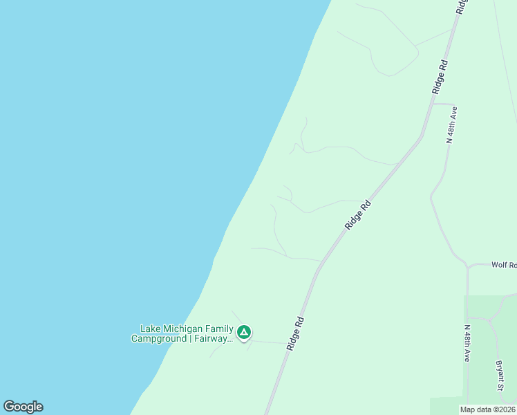 map of restaurants, bars, coffee shops, grocery stores, and more near 6151 Ridge Road in Pentwater