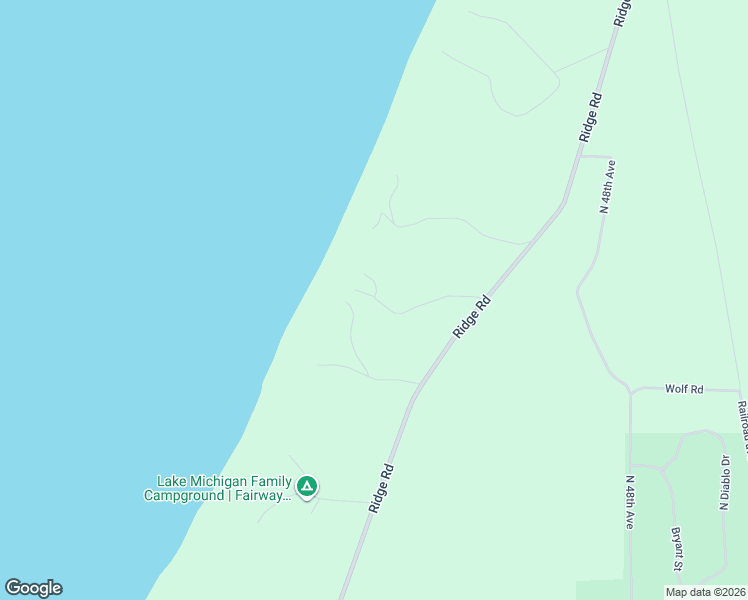 map of restaurants, bars, coffee shops, grocery stores, and more near 6151 Ridge Road in Pentwater