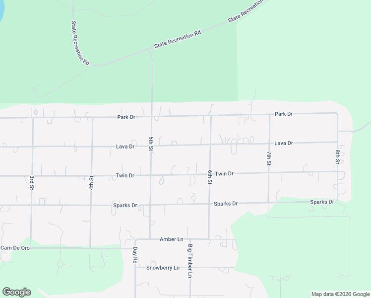 map of restaurants, bars, coffee shops, grocery stores, and more near 16111 Lava Drive in La Pine