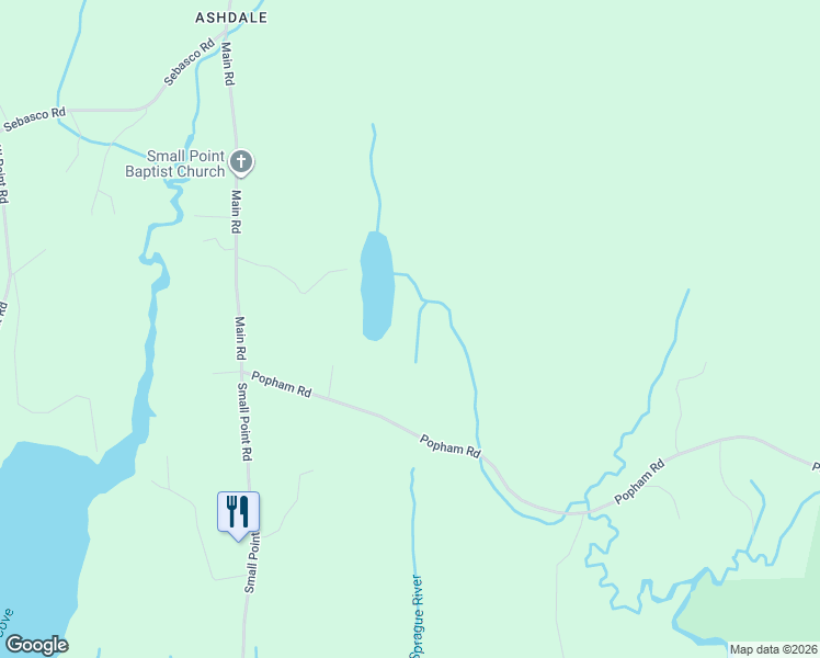 map of restaurants, bars, coffee shops, grocery stores, and more near 74 Popham Road in Phippsburg