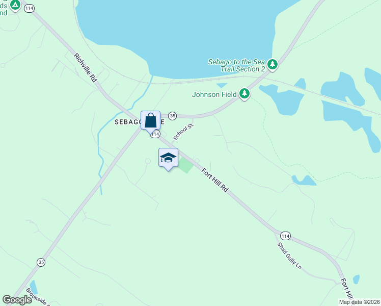 map of restaurants, bars, coffee shops, grocery stores, and more near 52 Fort Hill Road in Standish