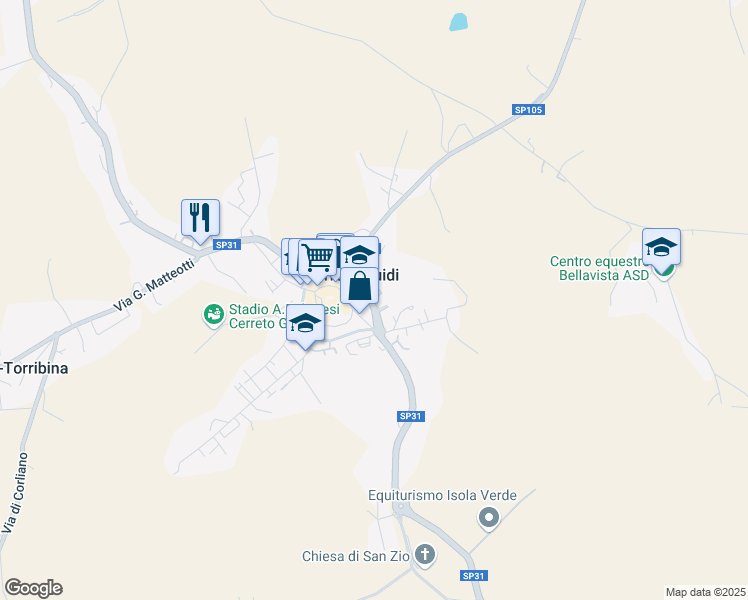 map of restaurants, bars, coffee shops, grocery stores, and more near 30 Via Pianello Val Tidone in Cerreto Guidi