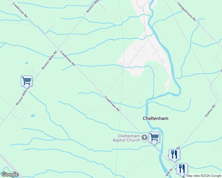 map of restaurants, bars, coffee shops, grocery stores, and more near 16 Kennedy Road in Caledon