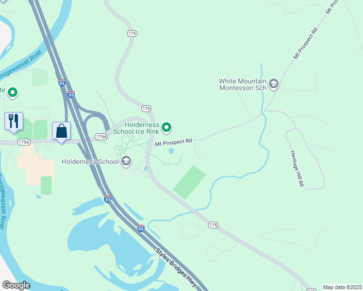 map of restaurants, bars, coffee shops, grocery stores, and more near 33 Chapel Lane in Holderness