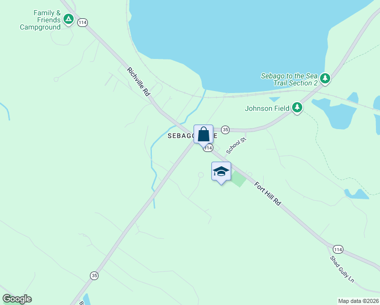 map of restaurants, bars, coffee shops, grocery stores, and more near 443 Northeast Road in Standish