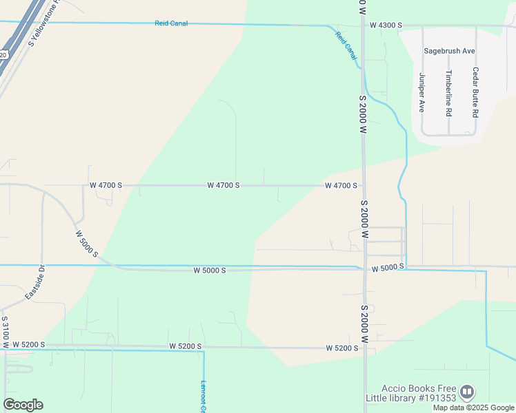 map of restaurants, bars, coffee shops, grocery stores, and more near 2361 West 4700 South in Rexburg