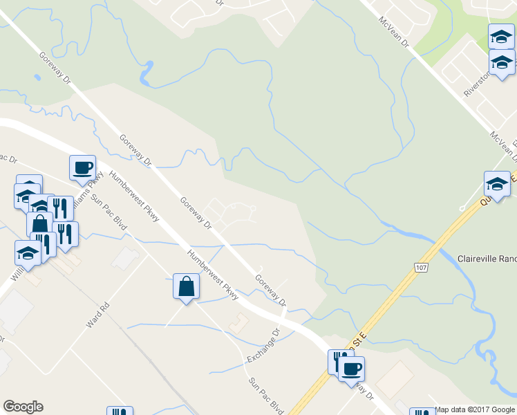 map of restaurants, bars, coffee shops, grocery stores, and more near in Brampton