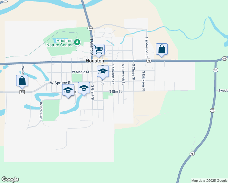 map of restaurants, bars, coffee shops, grocery stores, and more near 306 East Elm Street in Houston
