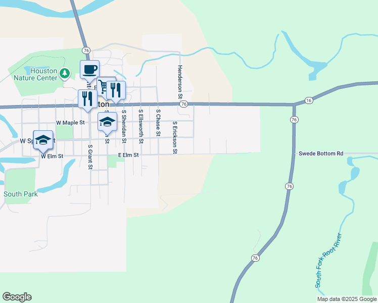 map of restaurants, bars, coffee shops, grocery stores, and more near 306 Kilborn Street South in Houston