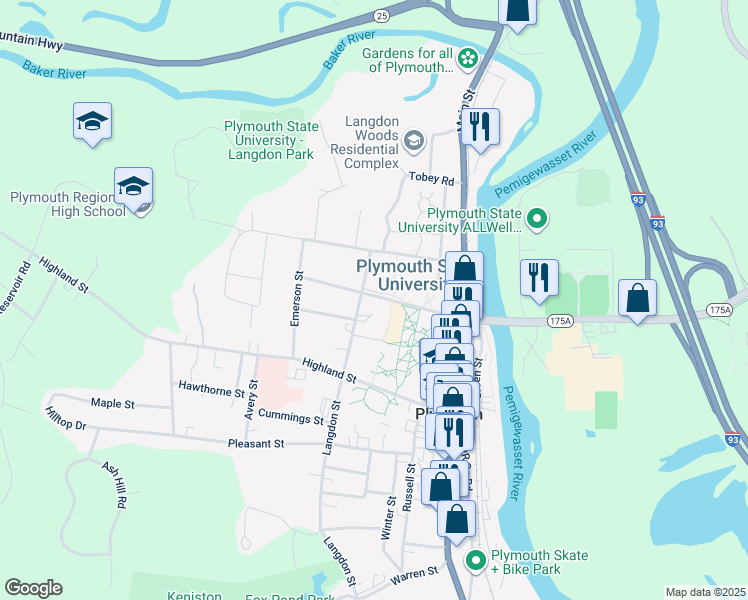 map of restaurants, bars, coffee shops, grocery stores, and more near 23 High Street in Plymouth