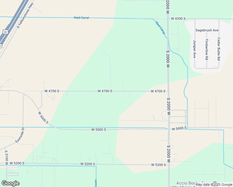 map of restaurants, bars, coffee shops, grocery stores, and more near 2361 West 4700 South in Rexburg
