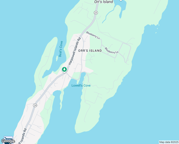 map of restaurants, bars, coffee shops, grocery stores, and more near 22 Tree Tops Lane in Harpswell