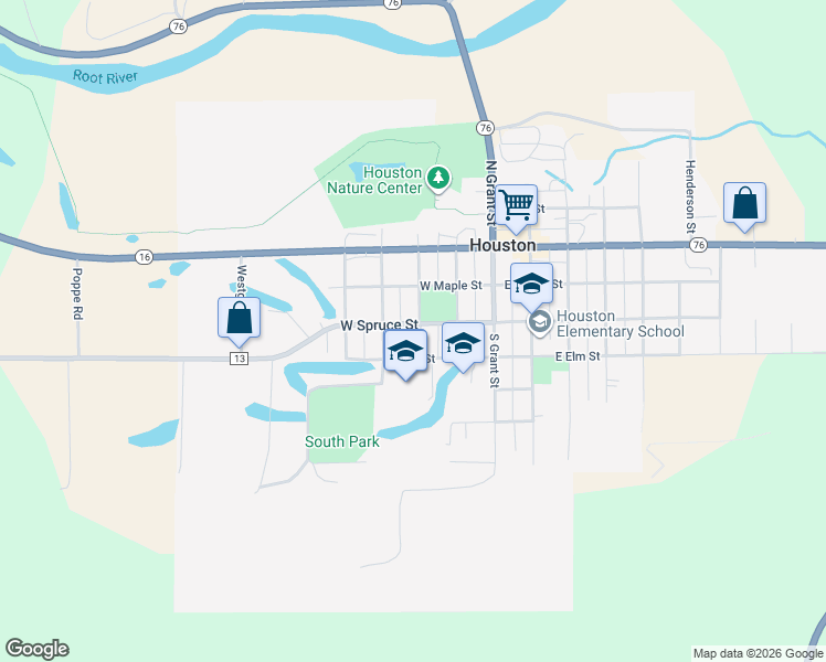 map of restaurants, bars, coffee shops, grocery stores, and more near 301 South Jackson Street in Houston