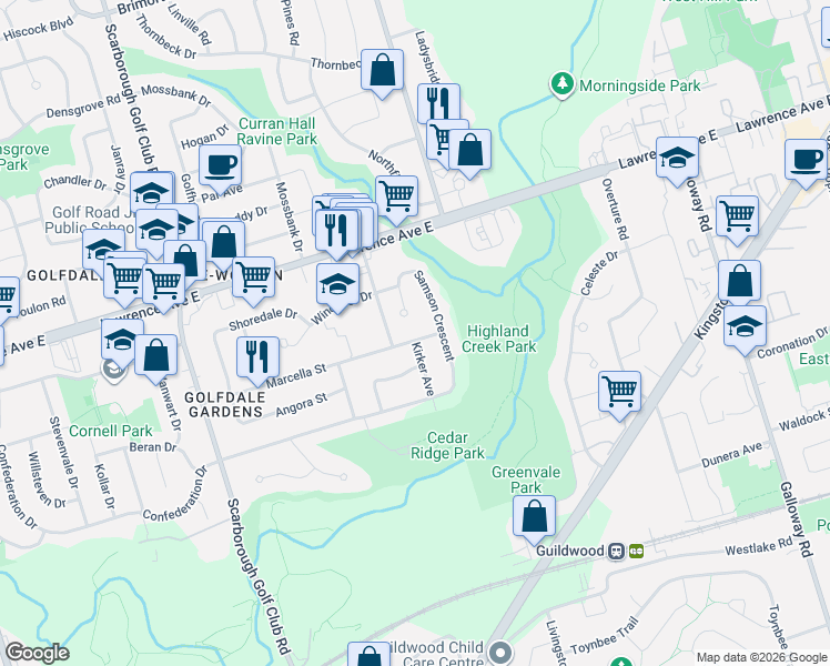 map of restaurants, bars, coffee shops, grocery stores, and more near 110 Marcella Street in Toronto