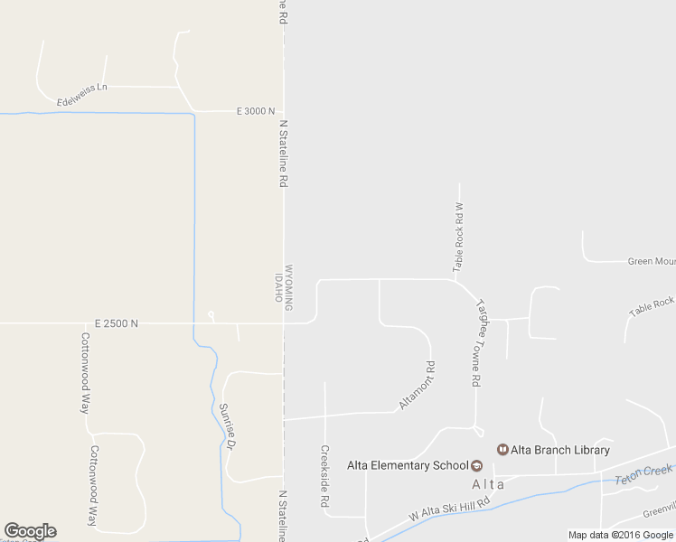 map of restaurants, bars, coffee shops, grocery stores, and more near 550 Targhee Towne Road in Alta