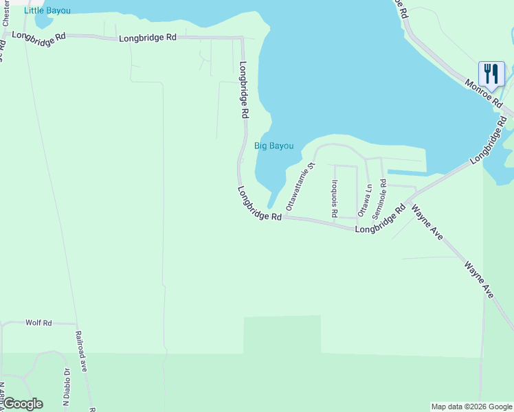map of restaurants, bars, coffee shops, grocery stores, and more near 5628 Longbridge Road in Pentwater