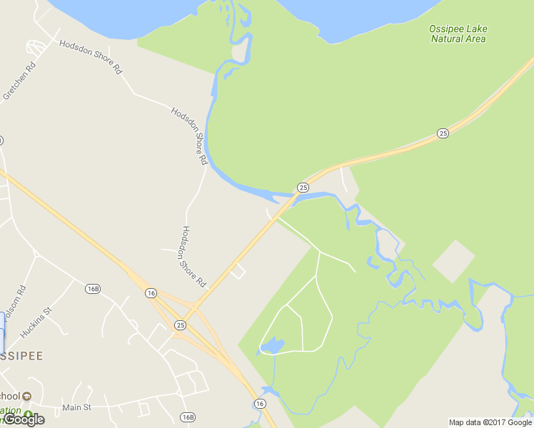 map of restaurants, bars, coffee shops, grocery stores, and more near 70 New Hampshire 25 in Ossipee