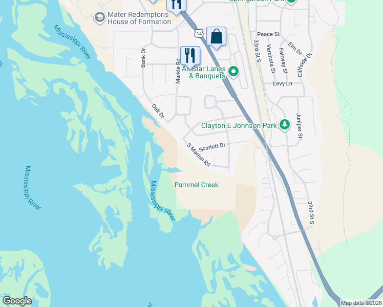 map of restaurants, bars, coffee shops, grocery stores, and more near 2972 South Marion Road in La Crosse