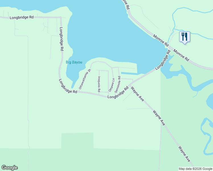 map of restaurants, bars, coffee shops, grocery stores, and more near 6287 Cheyenne Road in Pentwater