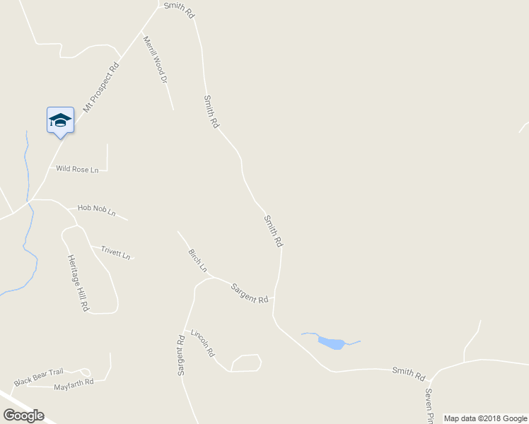 map of restaurants, bars, coffee shops, grocery stores, and more near Smith Road in Holderness