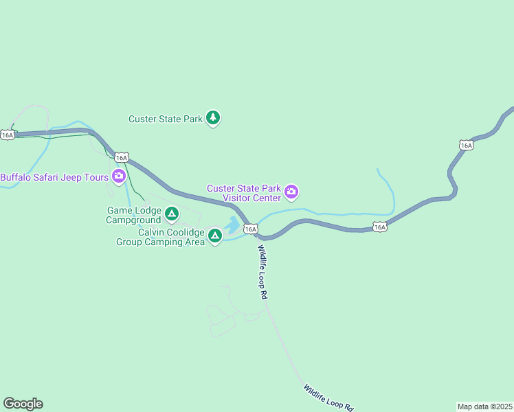 map of restaurants, bars, coffee shops, grocery stores, and more near 13438 US Highway 16A in Custer