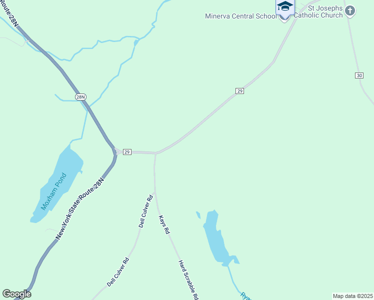 map of restaurants, bars, coffee shops, grocery stores, and more near 1601 County Road 29 in Essex County