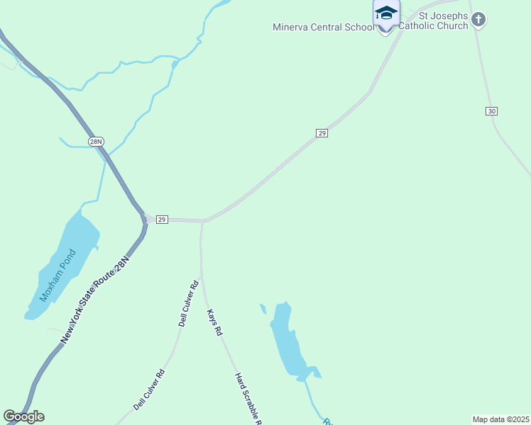 map of restaurants, bars, coffee shops, grocery stores, and more near 1591 County Road 29 in Essex County