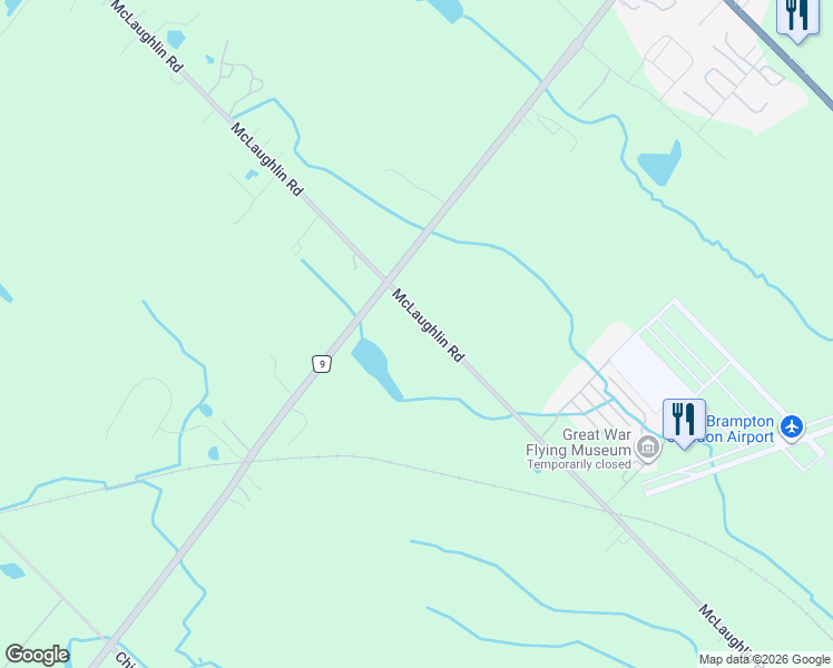 map of restaurants, bars, coffee shops, grocery stores, and more near 13946 McLaughlin Road in Caledon