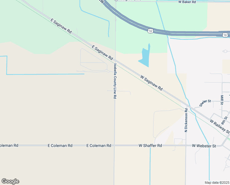 map of restaurants, bars, coffee shops, grocery stores, and more near 8505 Isabella County Line Road in Coleman