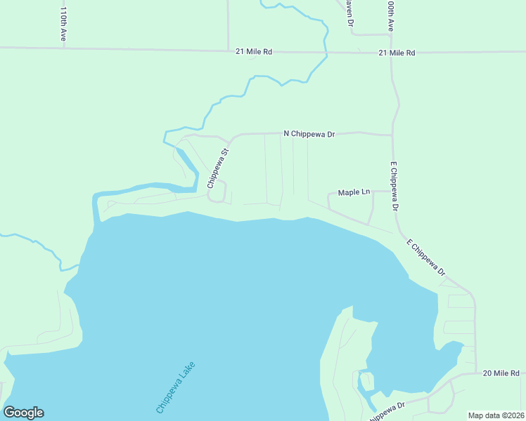 map of restaurants, bars, coffee shops, grocery stores, and more near 10461 North Chippewa Drive in Evart